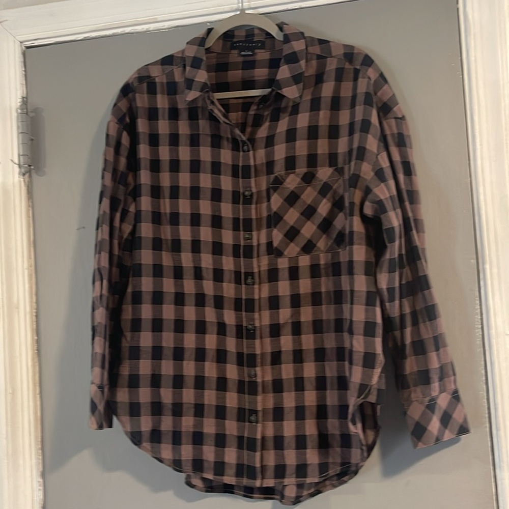 SANCTUARY WOMEN'S BOYFRIEND TUNIC‎ - MINK CHECK - Evereve Size S - Picture 3 of 7